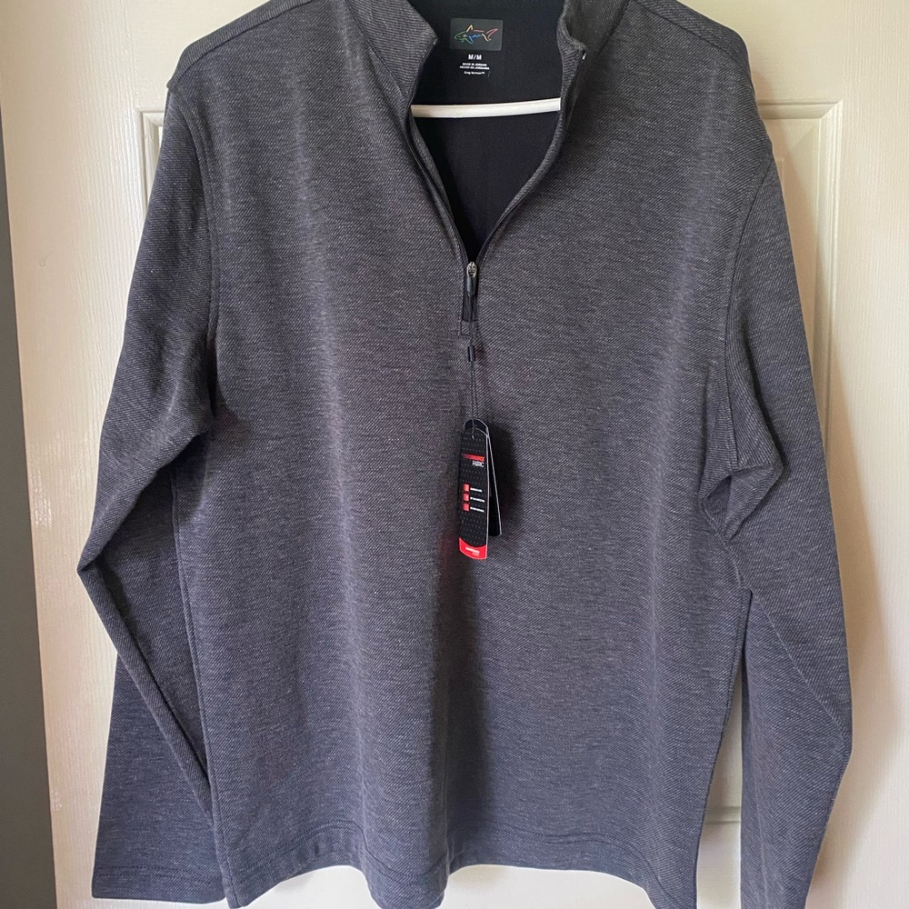 Greg Norman Zip Up Sweater Mock Neck Knit